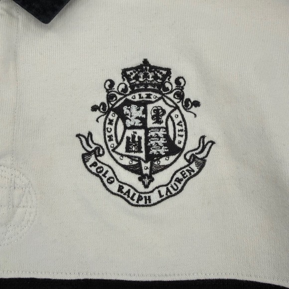 Polo Ralph Lauren Rugby Shirt Crest Logo P.R.L 1967 Black White Men's Size XL - Picture 12 of 16